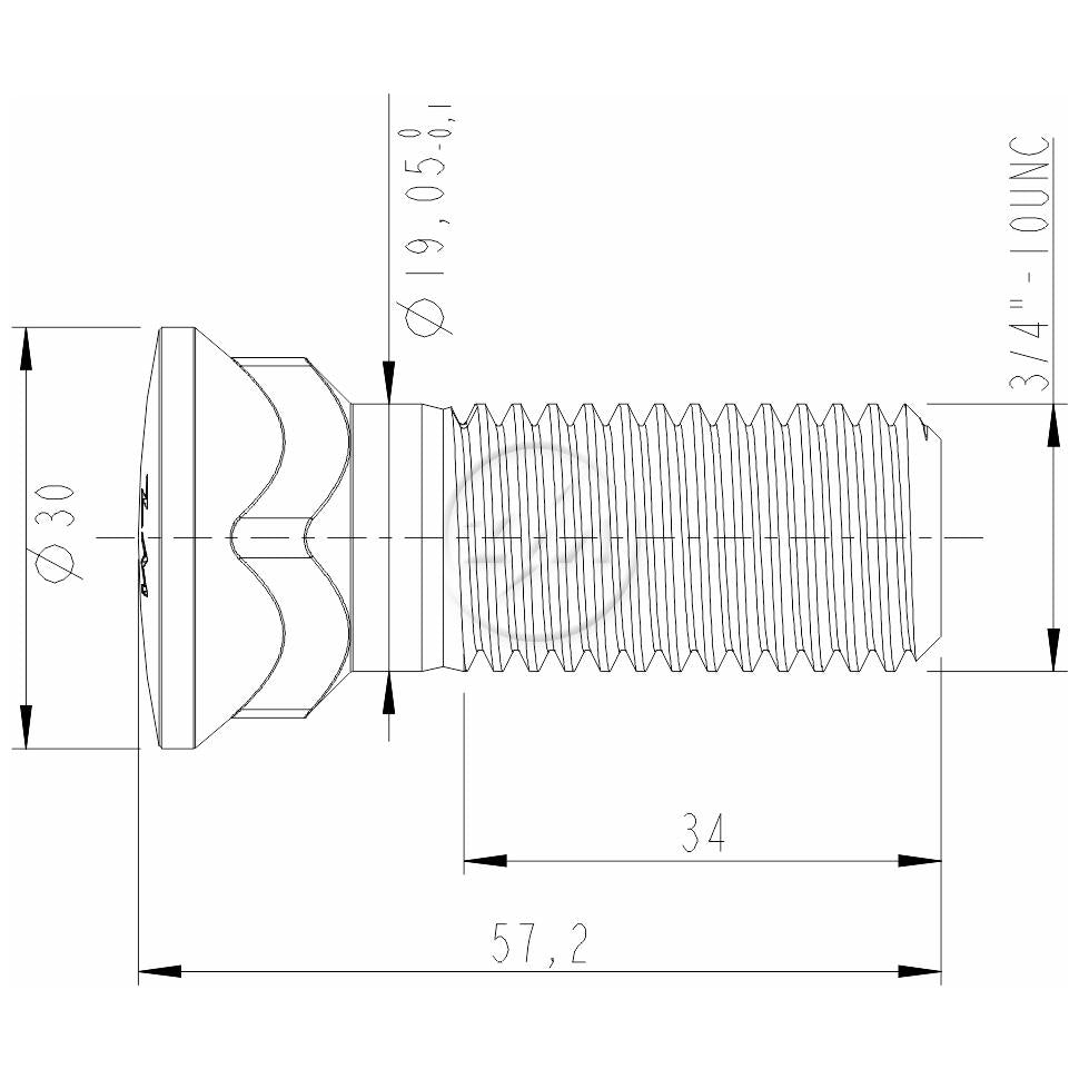 Kit 25 Parafuso Lâmina Trator 3/4"-10UNC x 2,1/4" - ZM - 3034070 - (2)