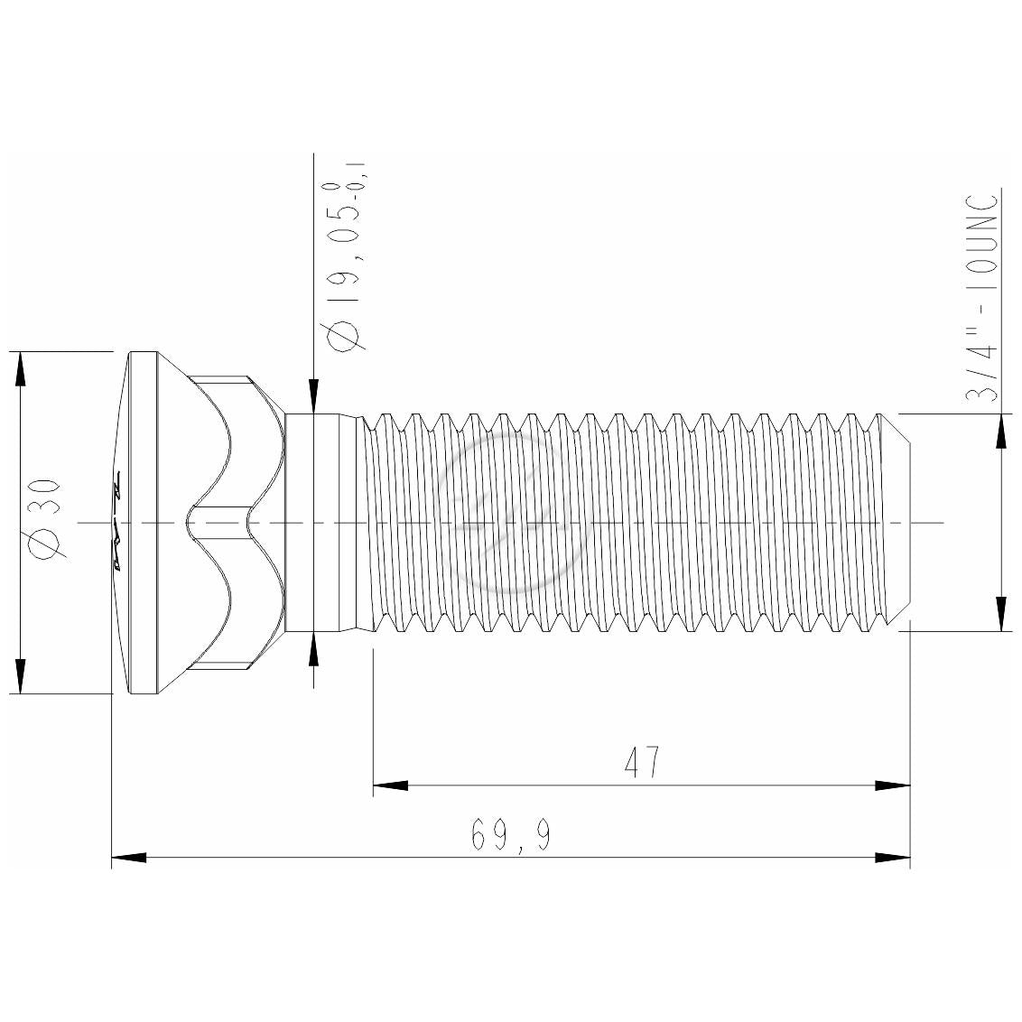 Kit 75 Parafuso Lâmina Trator 3/4"-10UNC x 2,3/4" - ZM - 3034072 - (2)
