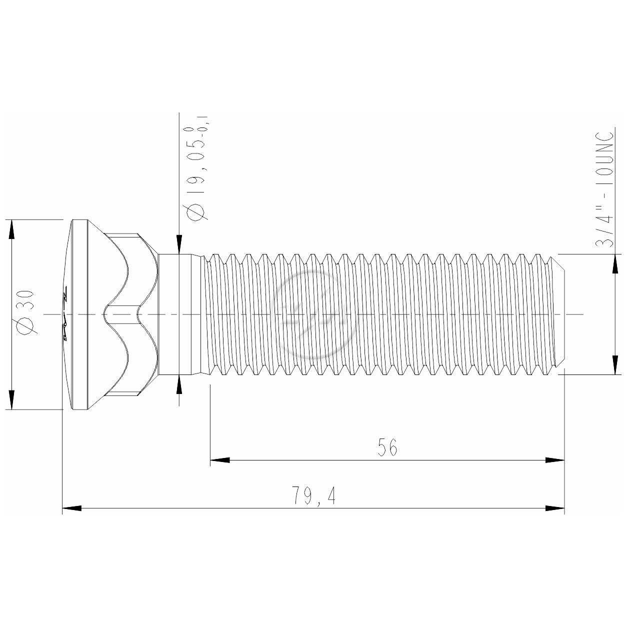Kit 25 Parafuso Lâmina Trator 3/4"-10UNC x 3,1/8" - ZM - 3034073 - (2)