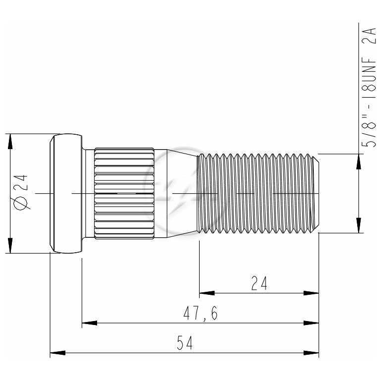 Kit 30 Parafuso de Roda 5/8"-18UNF x 47,6/54 - ZM - 3050833 - (2)