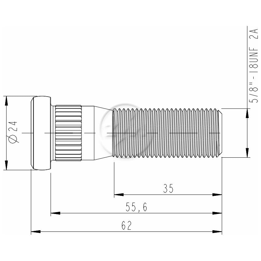 Kit 30 Parafuso de Roda 5/8"-18UNF x 55,6/62 - ZM - 3050834 - (2)
