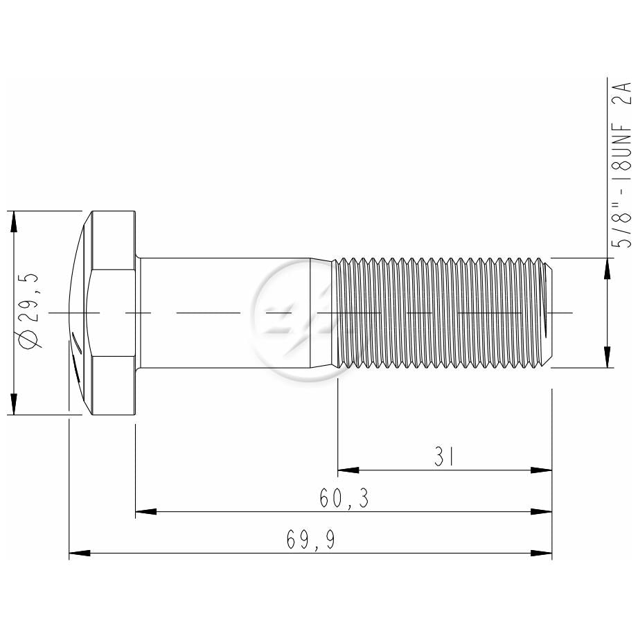 Kit 25 Parafuso de Roda 5/8"-18UNF x 60,3/69,9 - ZM - 3050835 - (2)