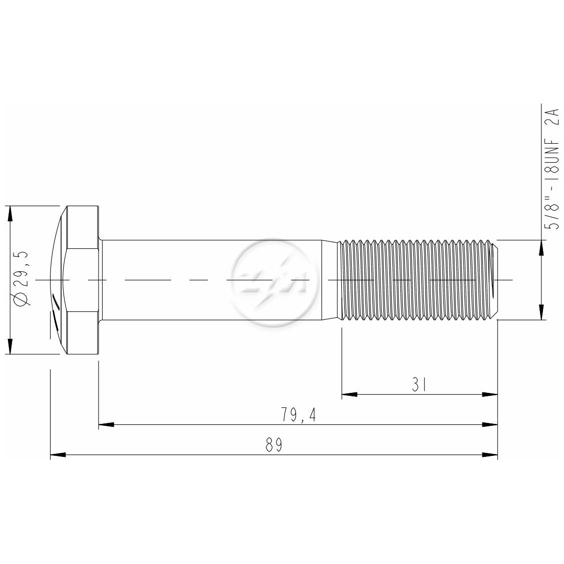 Kit 25 Parafuso de Roda 5/8"-18UNF x 79,4/89 - ZM - 3050836 - (2)