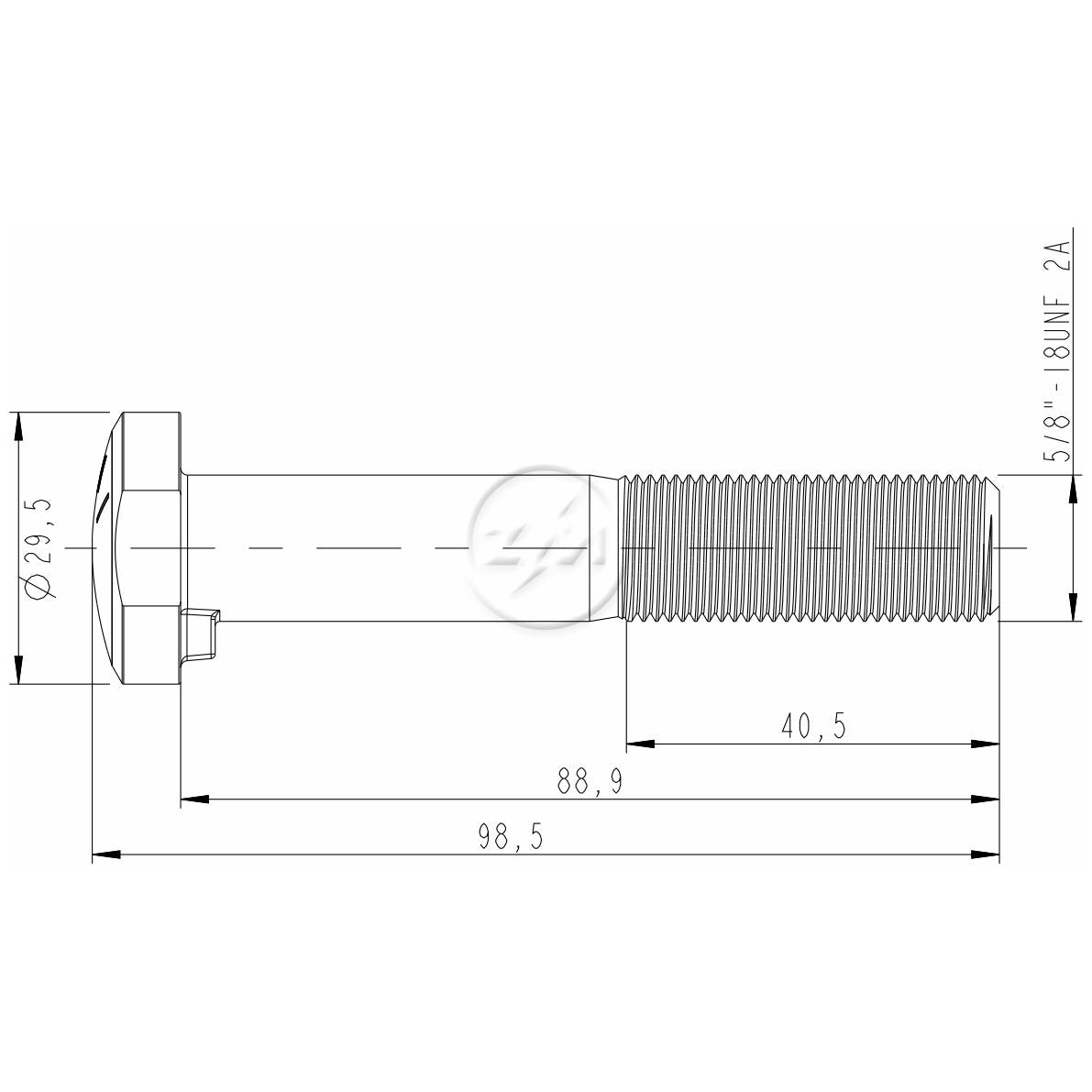 Kit 25 Parafuso de Roda 5/8"-18UNF x 88,9/98,5 - ZM - 3050841 - (2)