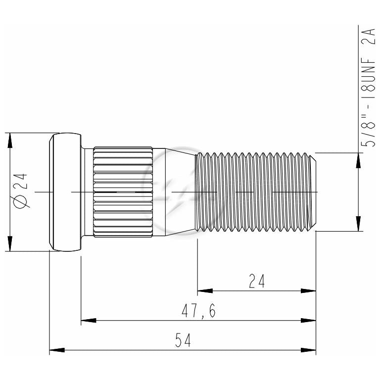 Kit 30 Parafuso de Roda 5/8"-18UNF x 47,6/54 - ZM - 3050843 - (2)