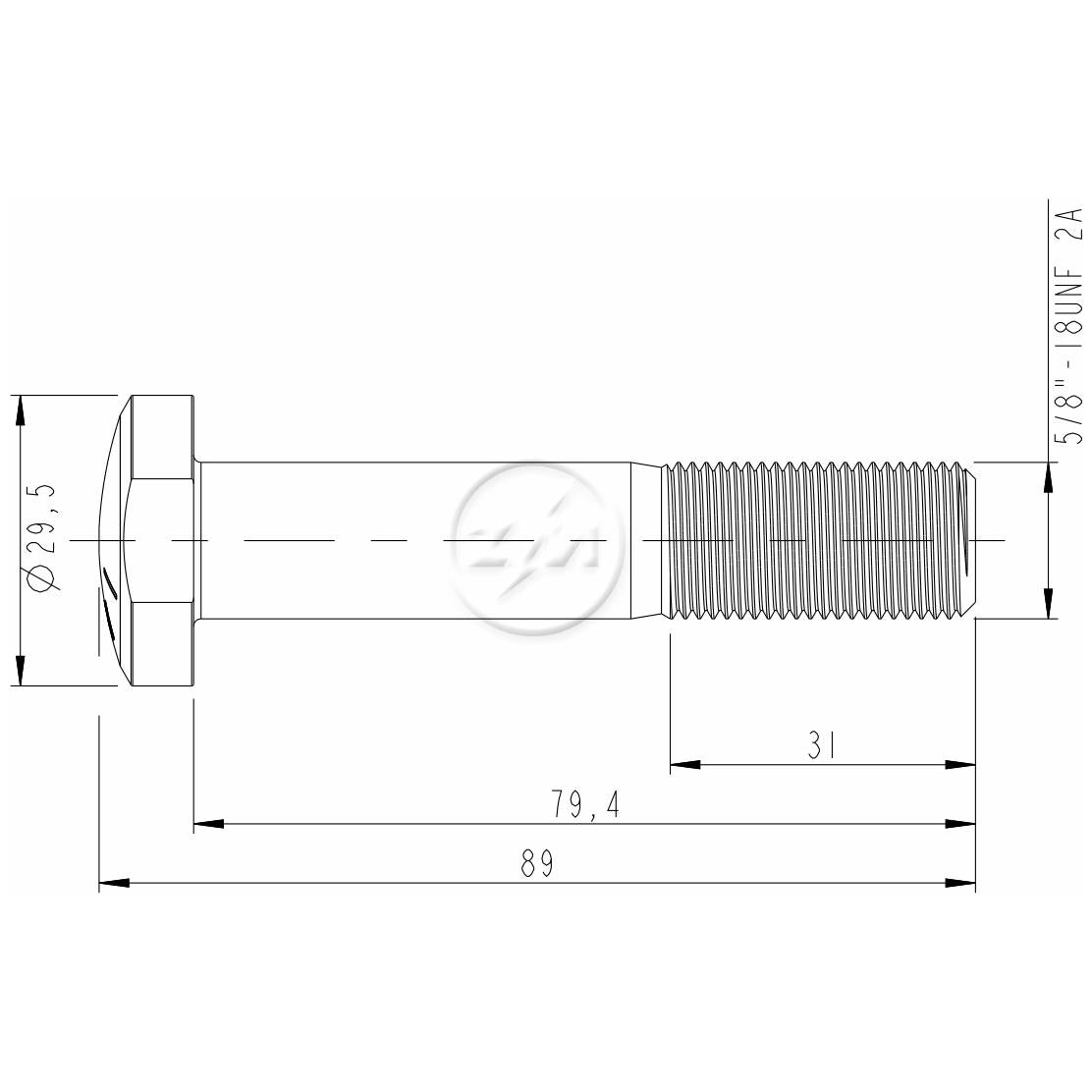 Kit 25 Parafuso de Roda 5/8"-18UNF x 79,4/89 - ZM - 3050846 - (2)