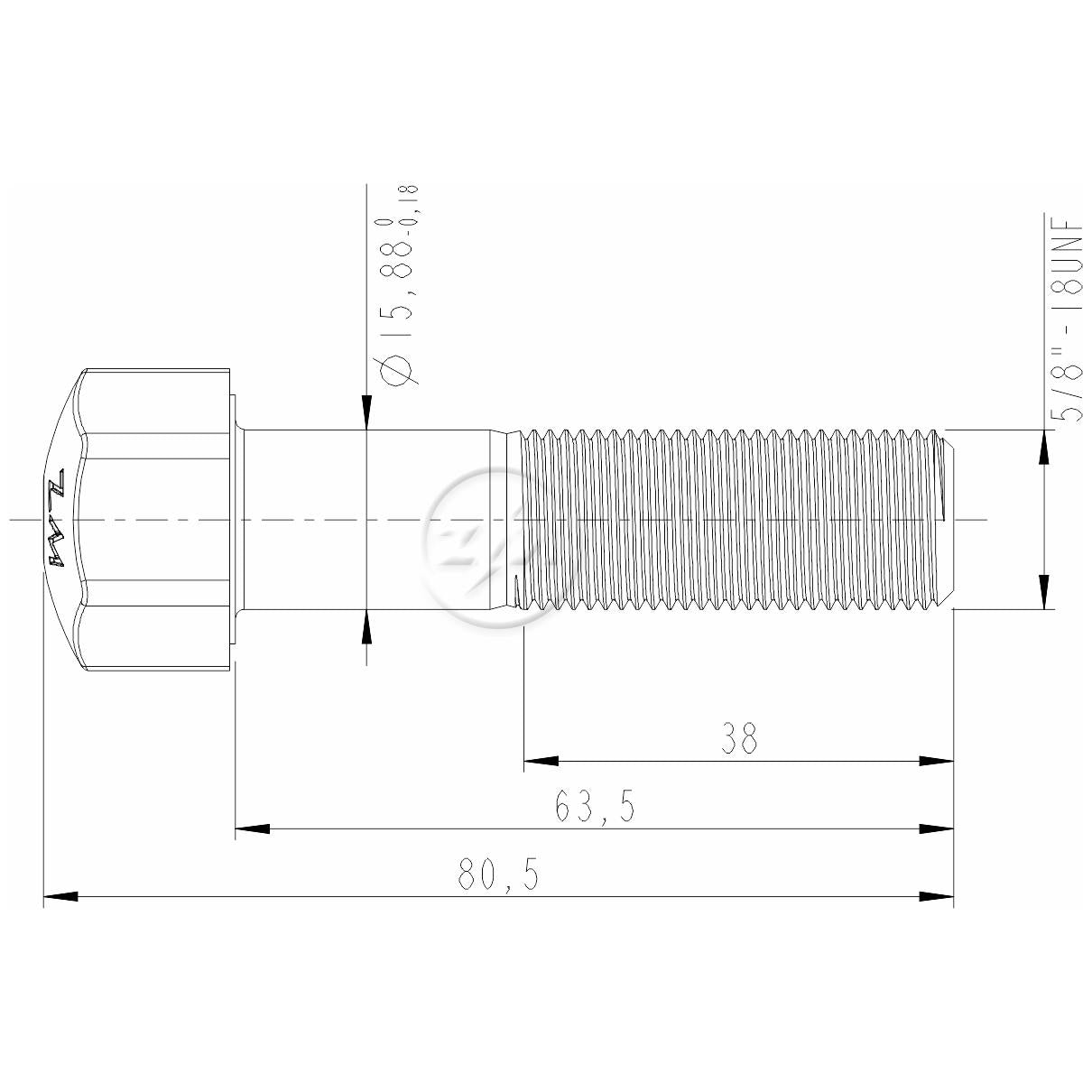 Kit 25 Parafuso da Esteira 5/8"-18UNF x 2,1/2" - ZM - 3050852 - (2)