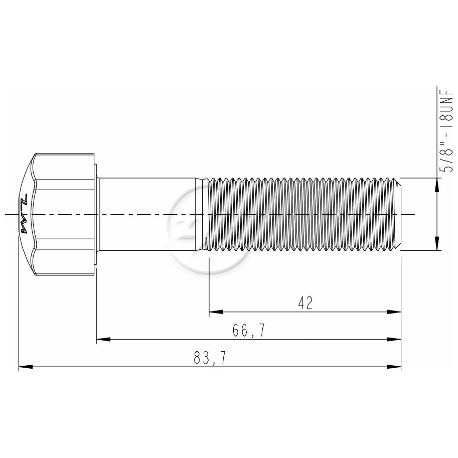 Kit 25 Parafuso da Esteira 5/8"-18UNF x 2,5/8" - ZM - 3050853 - (2)