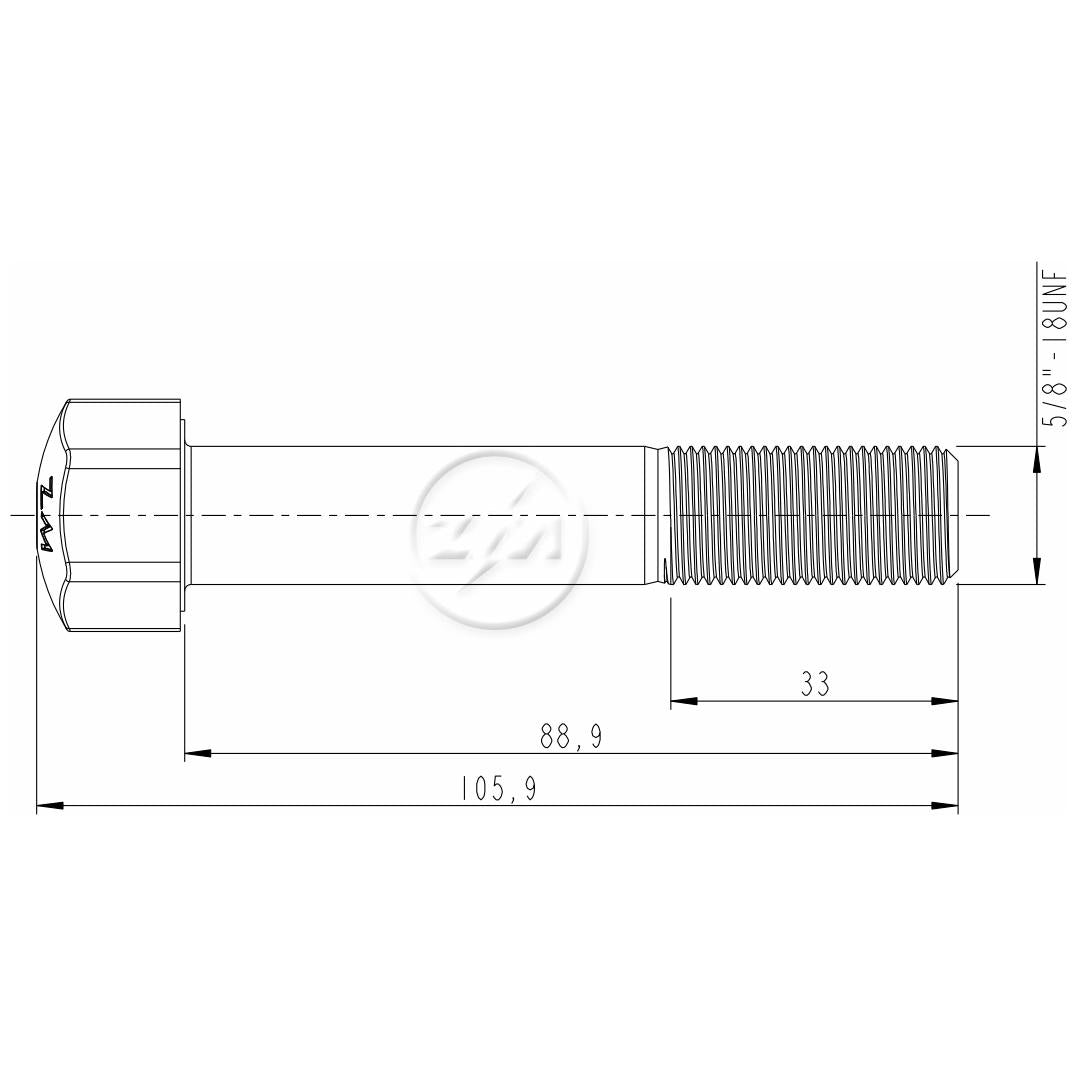 Kit 25 Parafuso da Esteira 5/8"-18UNF x 3,1/2" - ZM - 3050856 - (2)