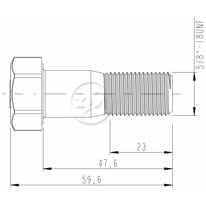 Kit 50 Parafuso de Roda 5/8"-18UNF x 47,6/59,6 - ZM - 3050860 - (2)