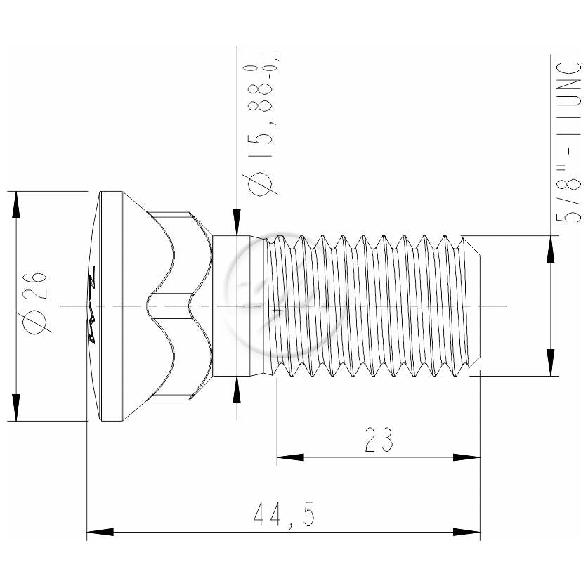 Kit 50 Parafuso Lâmina Trator 5/8"-11UNC x 1,3/4" - ZM - 3058070 - (2)