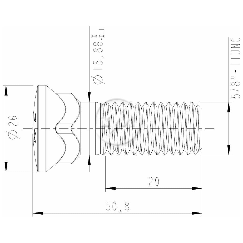 Kit 50 Parafuso da Lâmina Trator 5/8"-11UNC x 2" - ZM - 3058071 - (2)