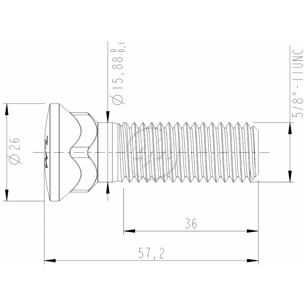 Kit 50 Parafuso Lâmina Trator 5/8"-11UNC x 2,1/4" - ZM - 3058072 - (2)