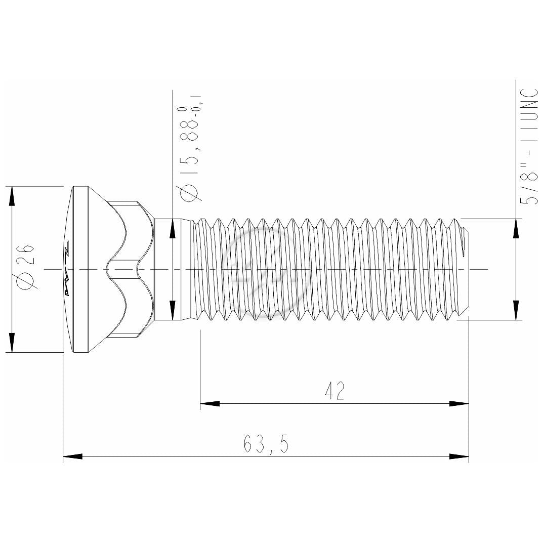 Kit 50 Parafuso Lâmina Trator 5/8"-11UNC x 2,1/2" - ZM - 3058073 - (2)