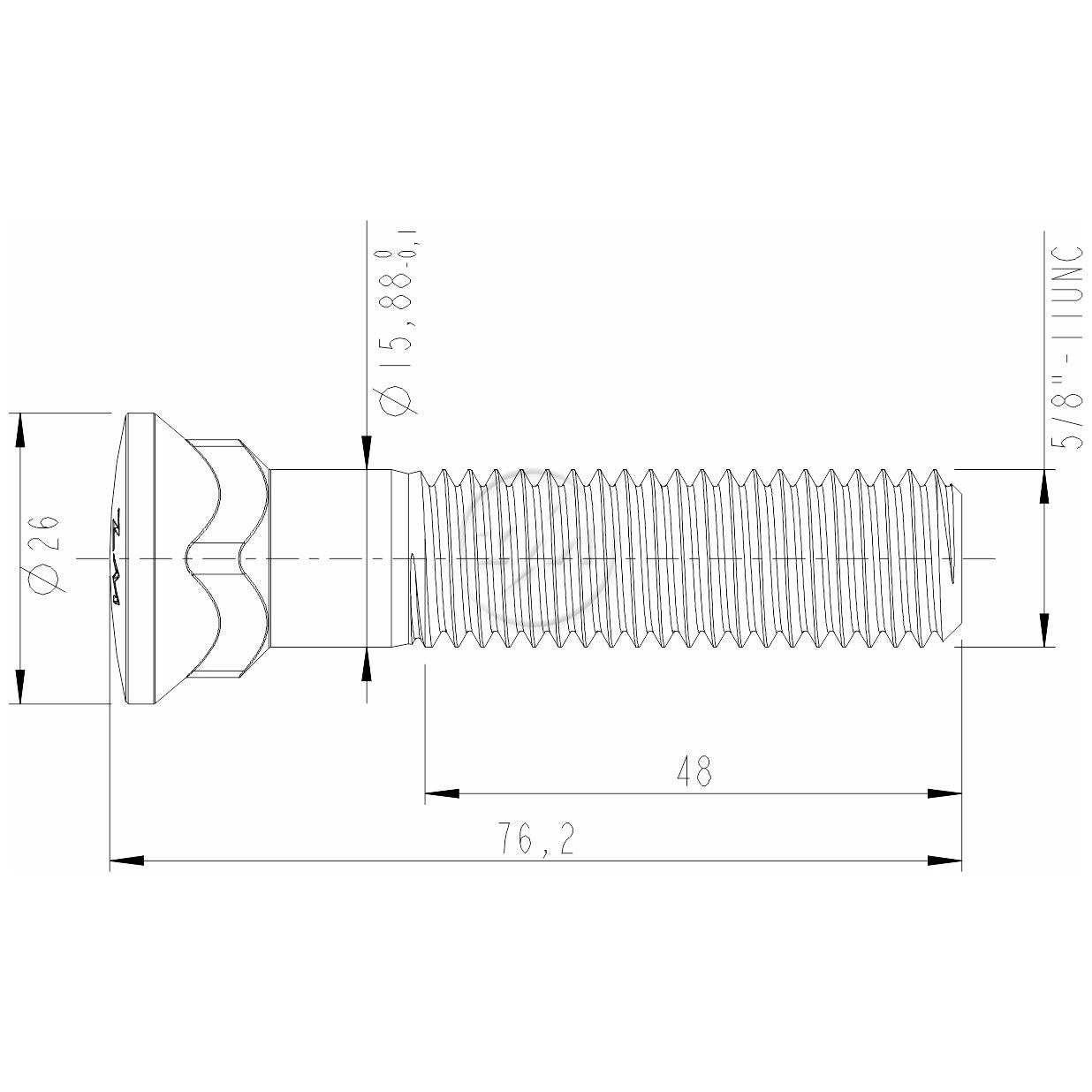 Kit 50 Parafuso da Lâmina Trator 5/8"-11UNC x 3" - ZM - 3058075 - (2)