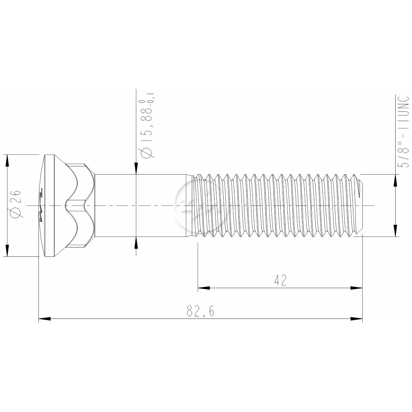 Kit 50 Parafuso Lâmina Trator 5/8"-11UNC x 3,1/4" - ZM - 3058076 - (2)