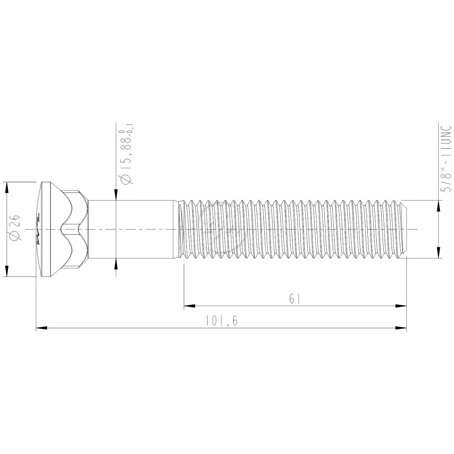 Kit 25 Parafuso da Lâmina Trator 5/8"-11UNC x 4" - ZM - 3058078 - (2)
