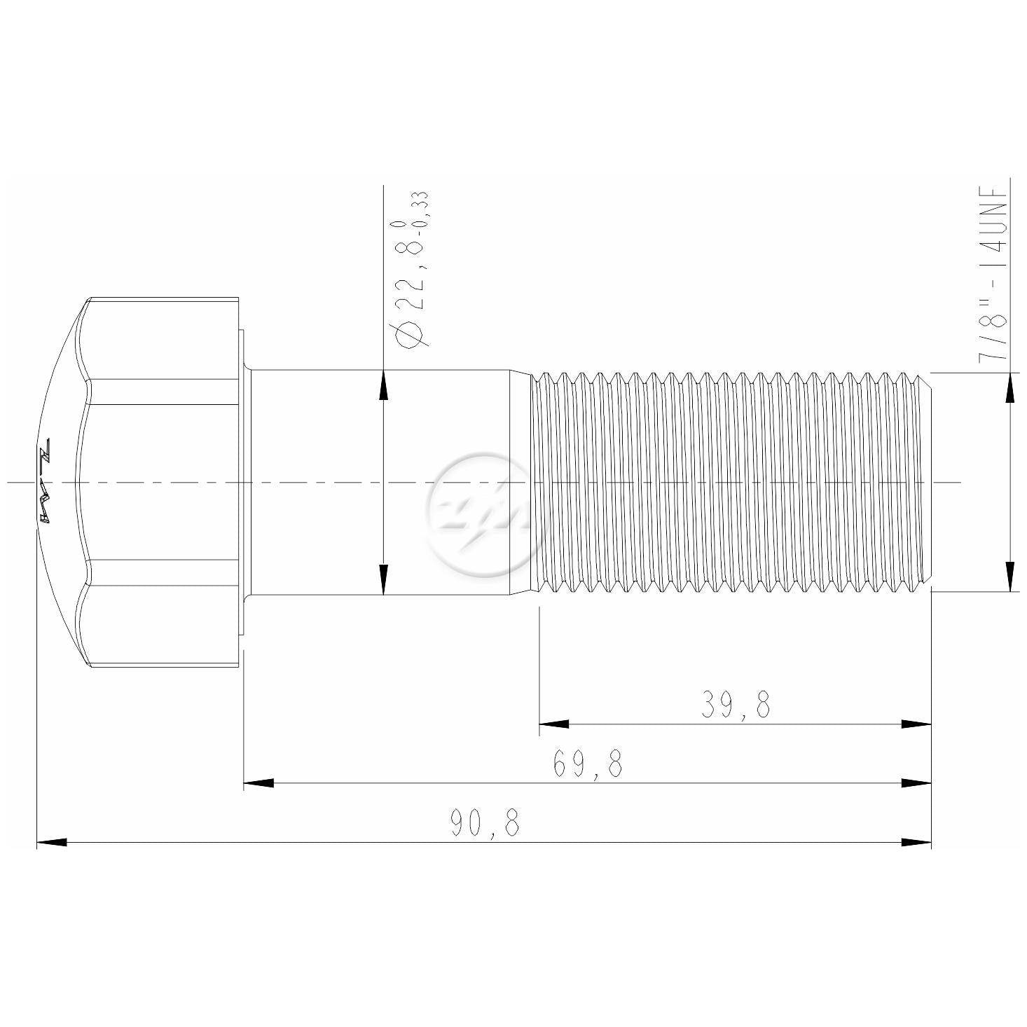 Kit 20 Parafuso da Esteira 7/8"-14UNF x 2,3/4" - ZM - 3070854 - (2)