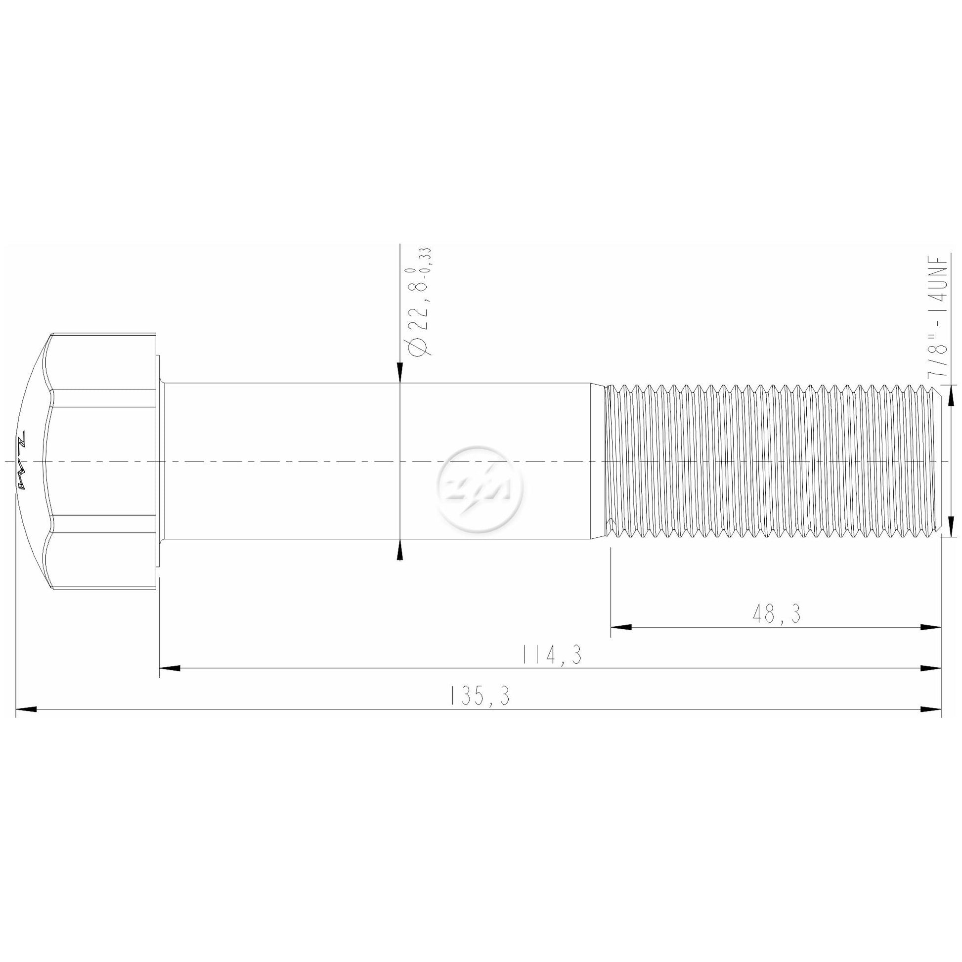 Kit 24 Parafuso da Esteira 7/8"-14UNF x 4,1/2" - ZM - 3070858 - (2)