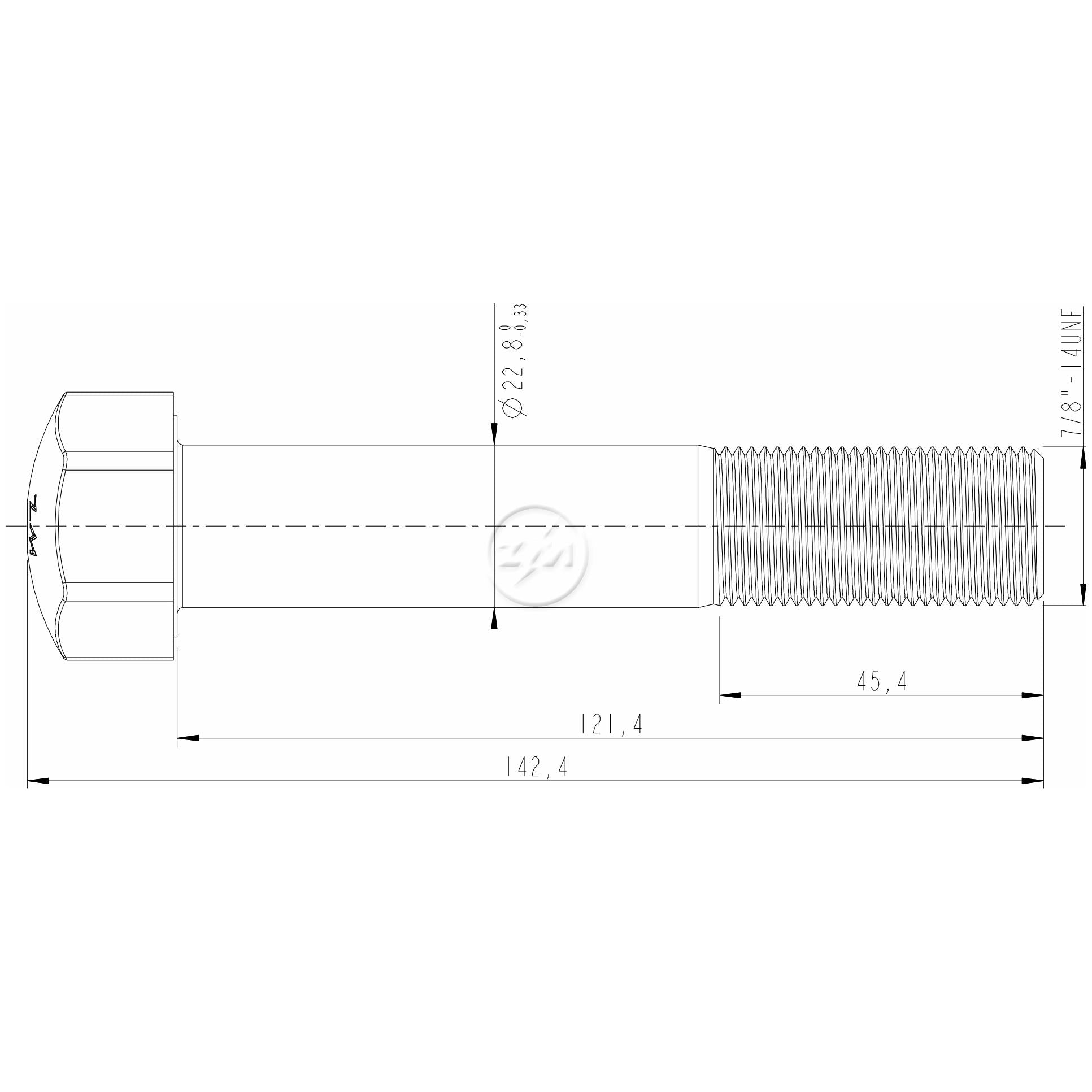 Kit 24 Parafuso da Esteira 7/8"-14UNF x 4,25/32" - ZM - 3070859 - (2)
