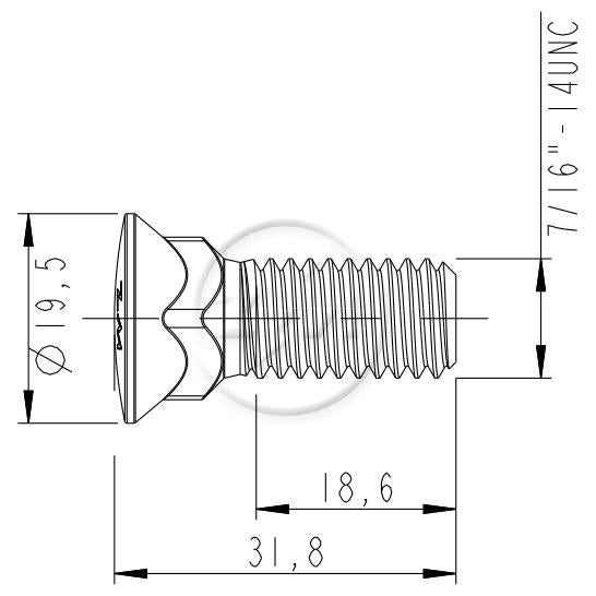 Kit 100 Parafuso Lâmina Trator 7/16"-14UNCx 1,1/4" - ZM - 3076171 - (2)