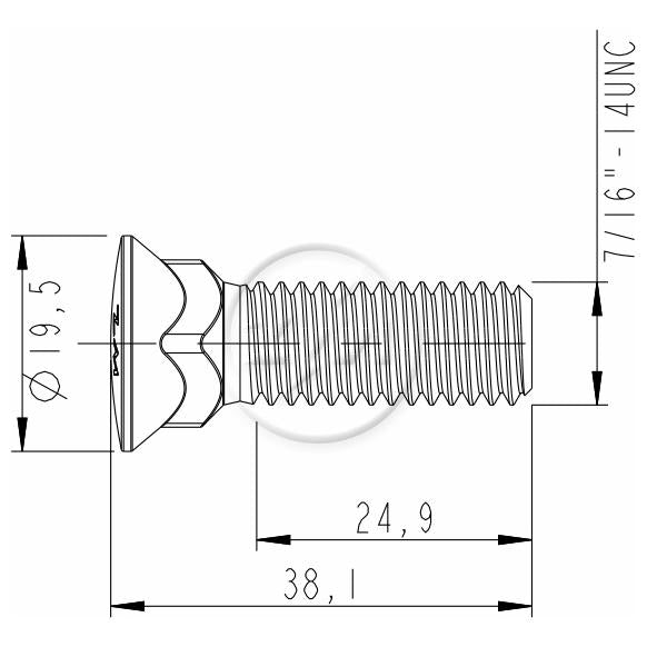 Kit 100 Parafuso Lâmina Trator 7/16"-14UNCx 1,1/2" - ZM - 3076172 - (2)
