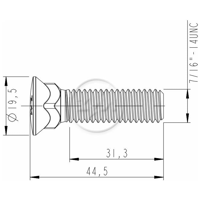 Kit 100 Parafuso Lâmina Trator 7/16"-14UNCx 1,3/4" - ZM - 3076173 - (2)
