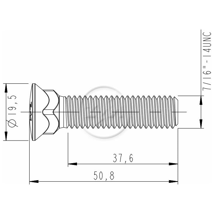 Kit 100 Parafuso Lâmina Trator 7/16"-14UNC x 2" - ZM - 3076174 - (2)