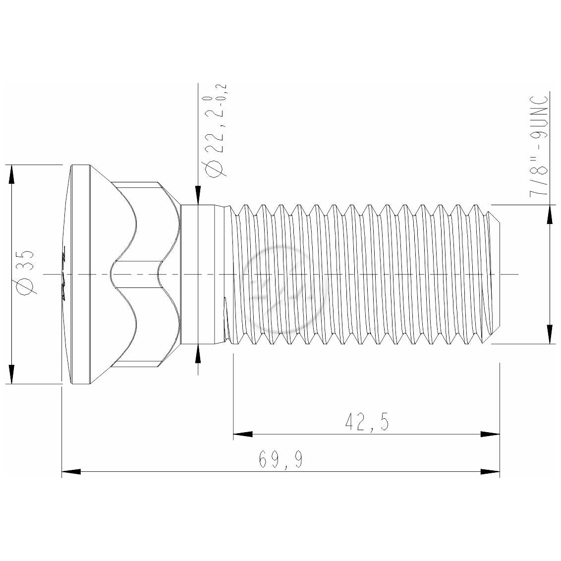 Kit 30 Parafuso Lâmina Trator 7/8"-9UNC x 2,3/4" - ZM - 3078072 - (2)