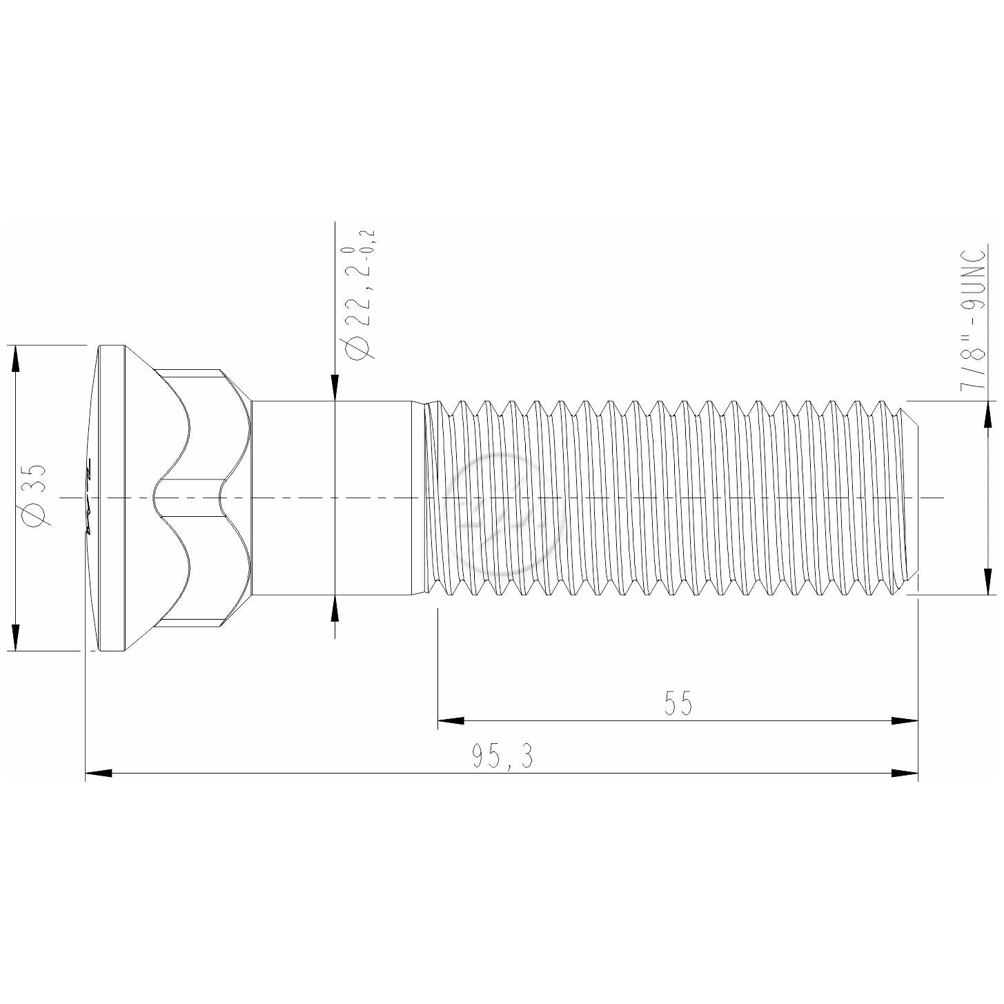 Kit 40 Parafuso Lâmina Trator 7/8"-9UNC x 3,3/4" - ZM - 3078076 - (2)