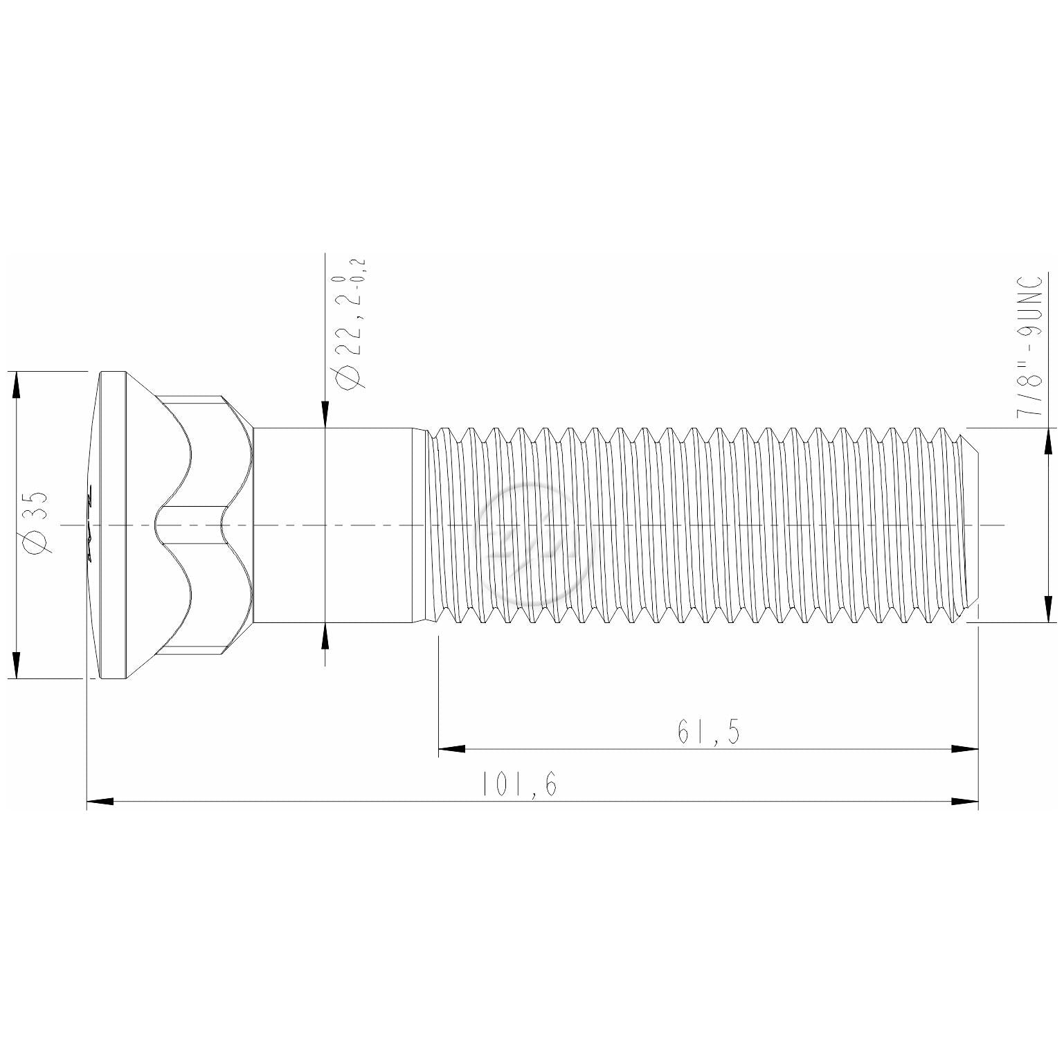 Kit 40 Parafuso da Lâmina do Trator 7/8"-9UNC x 4" - ZM - 3078077 - (2)