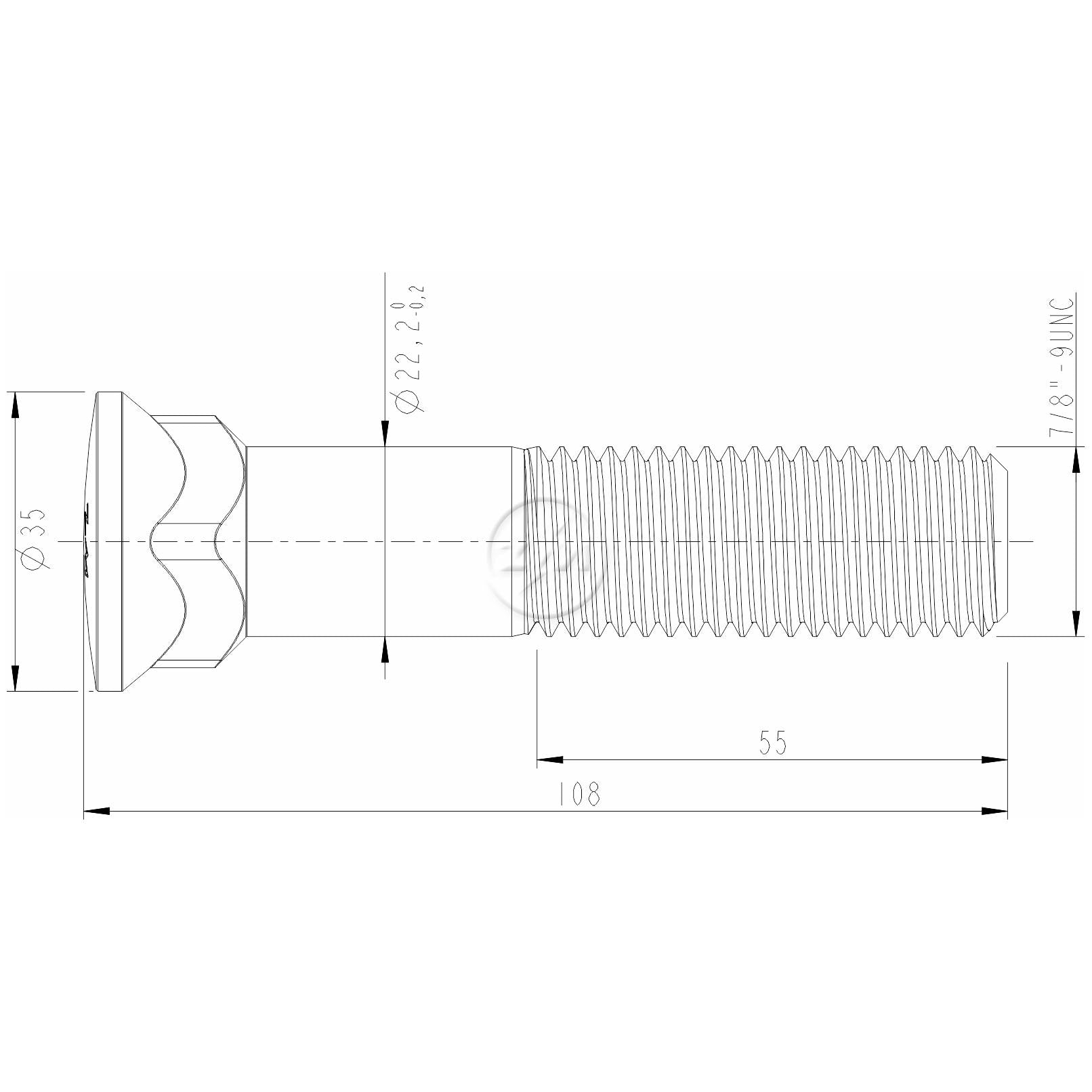 Kit 30 Parafuso Lâmina Trator 7/8"-9UNC x 4,1/4" - ZM - 3078078 - (2)