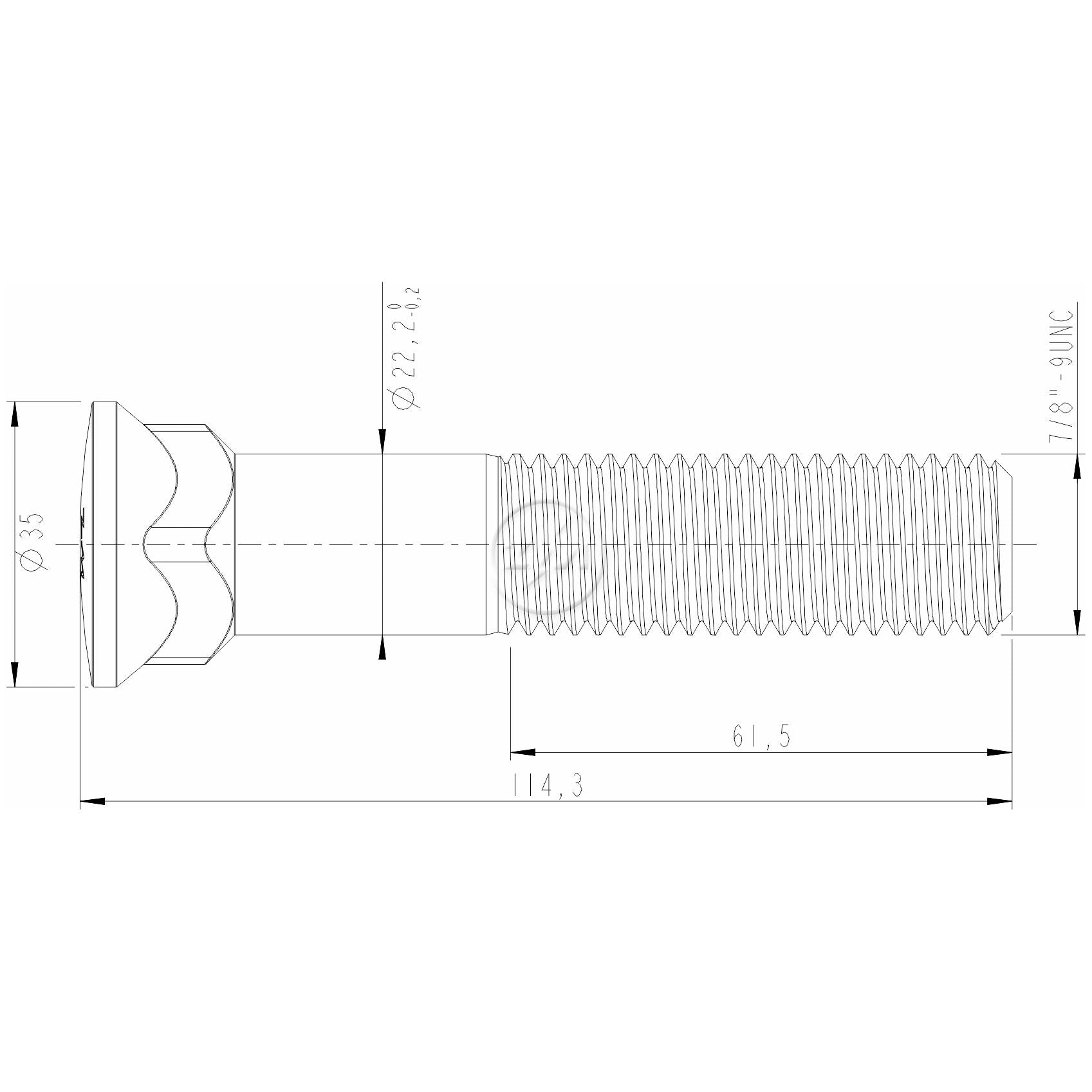 Kit 30 Parafuso Lâmina Trator 7/8"-9UNC x 4,1/2" - ZM - 3078079 - (2)