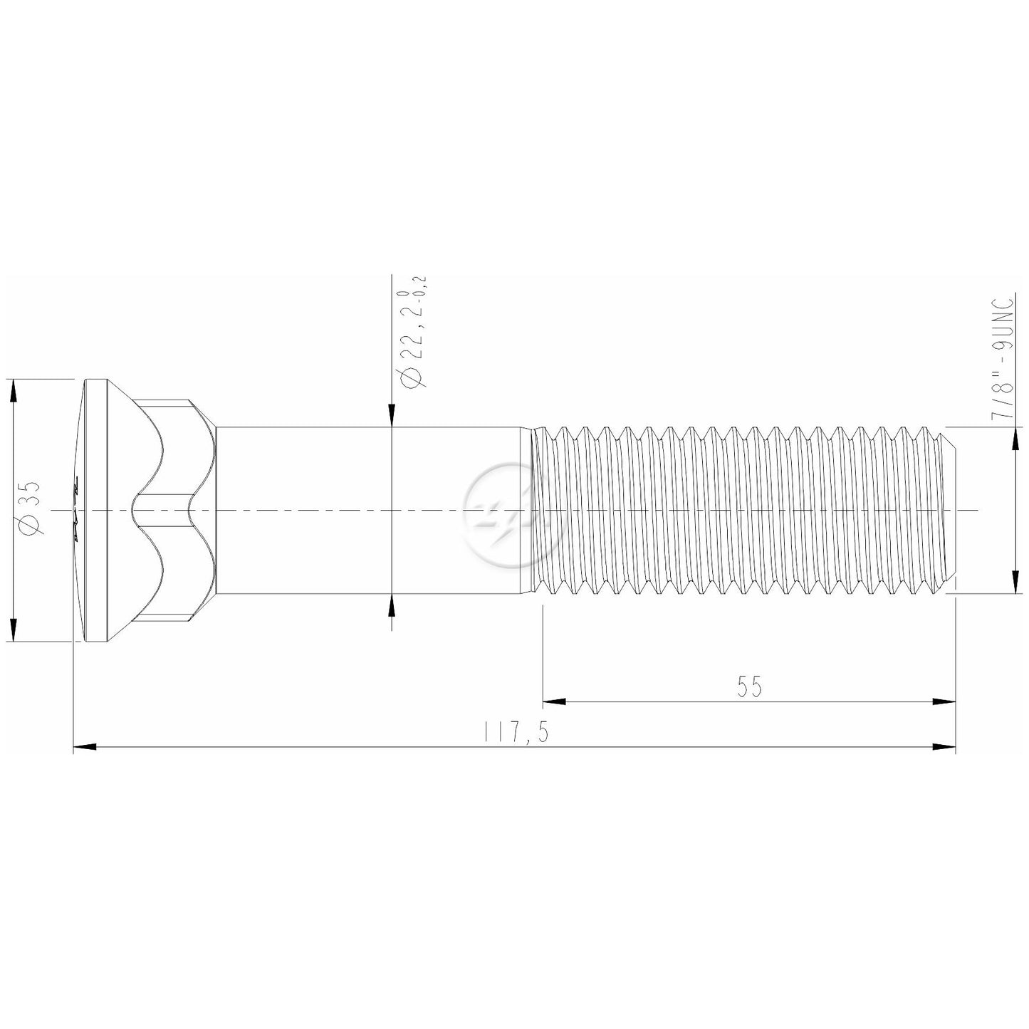 Kit 24 Parafuso Lâmina Trator 7/8"-9UNC x 4,5/8" - ZM - 3078090 - (2)