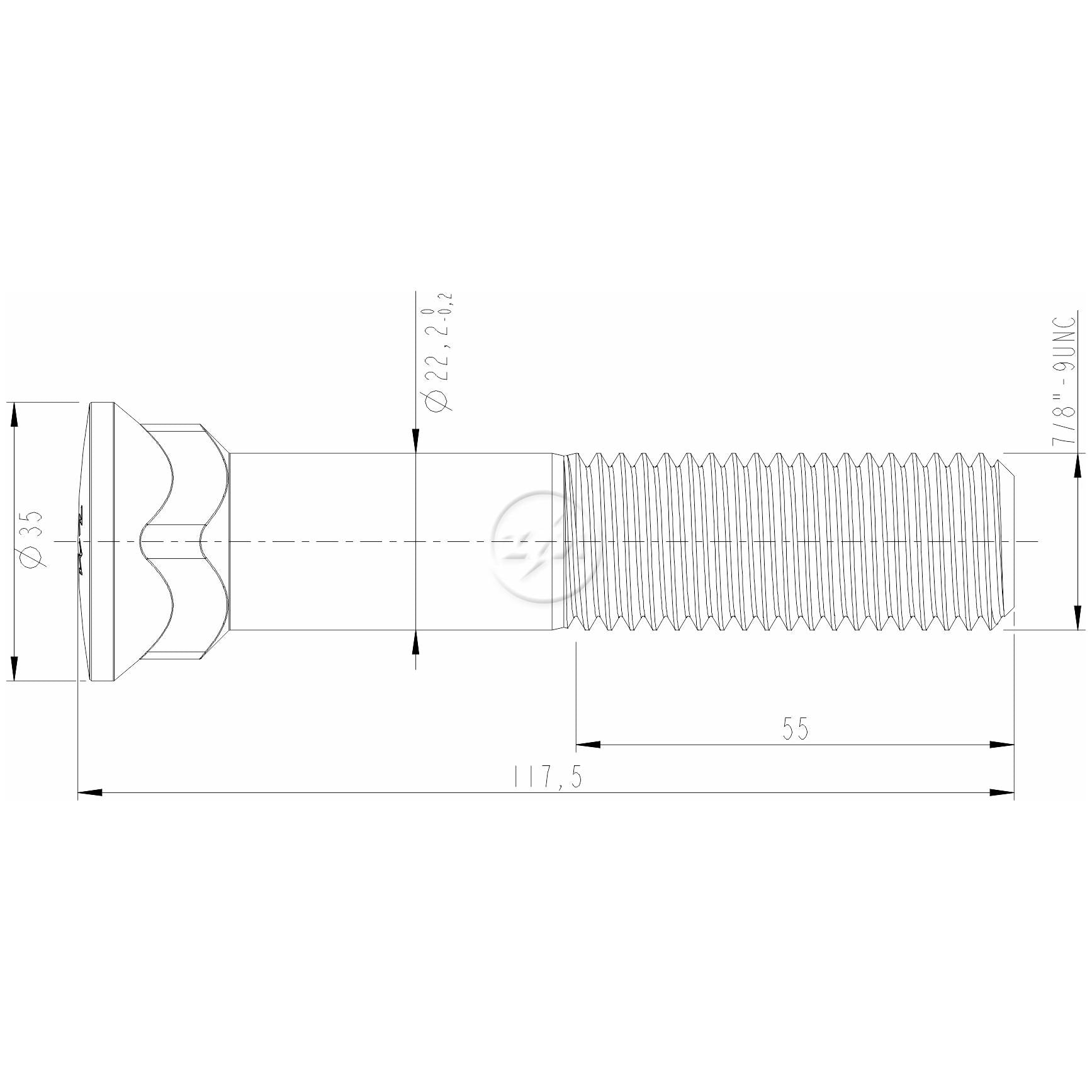 Kit 24 Parafuso Lâmina Trator 7/8"-9UNC x 4,5/8" - ZM - 3078090 - (2)
