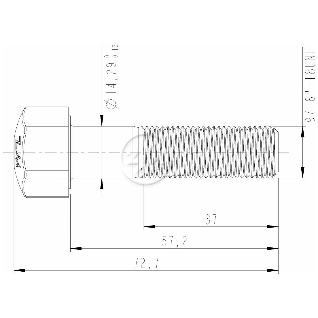 Kit 50 Parafuso da Esteira 9/16"-18UNF x 2,1/4" - ZM - 3091653 - (2)