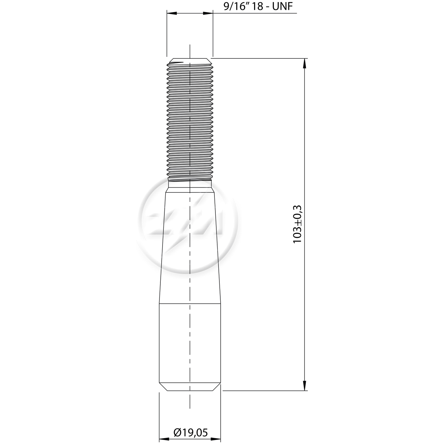 Kit 25 Pino Cônico Trava Balança 9/16"-18UNF x 103 - ZM - 3100310 - (2)