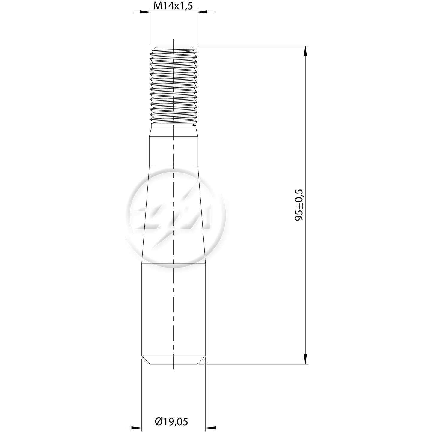 Kit 25 Pino Cônico Trava da Balança M14-1,5 x 95 - ZM - 3100311 - (2)