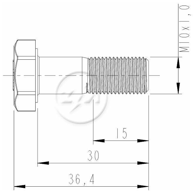 Kit 80 Parafuso do Cardan M10-1,0 X 30 X CH17 - ZM - 3201010 - (2)