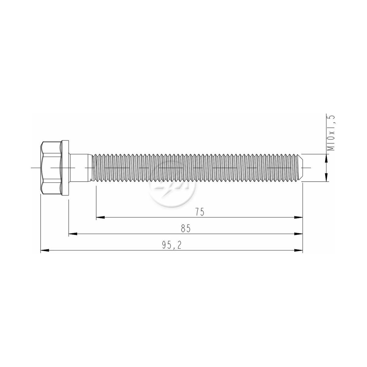 Kit 50 Parafuso Coletor Escape M10-1,5 X 85 X CH17 - ZM - 3201040 - (2)