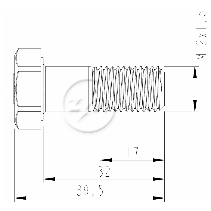 Kit 50 Parafuso do Cardan M12-1,5 X 32 X CH19 - ZM - 3201210 - (2)