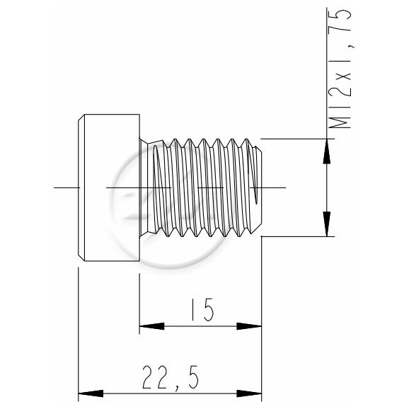 Kit 100 Parafuso da Quinta Roda M12-1,75 X 15 X CH8 - ZM - 3201258 - (2)