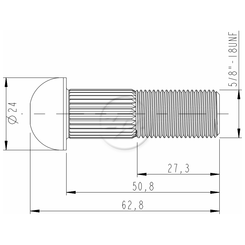 Kit 50 Parafuso Cravo Alto 5/8"-18F X 2"- REC23 - ZM - 3250832 - (2)