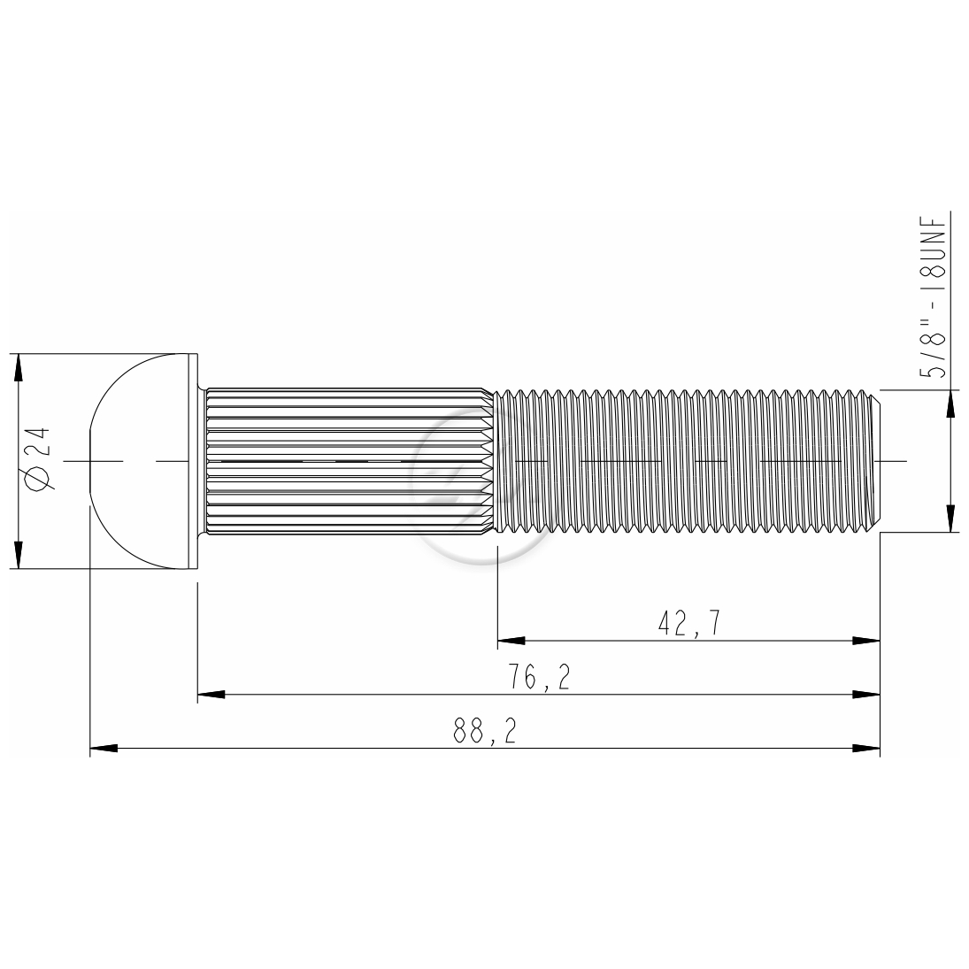 Kit 50 Parafuso Cravo Alto 5/8"-18F X 3"- REC33 - ZM - 3250834 - (2)