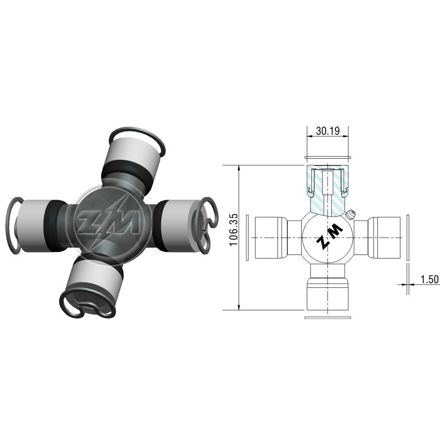 Cruzeta do Cardan - ZM - 35.001.05 - (1)
