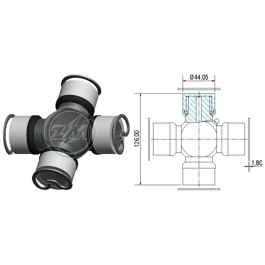 Cruzeta do Cardan - ZM - 35.001.33 - (1)