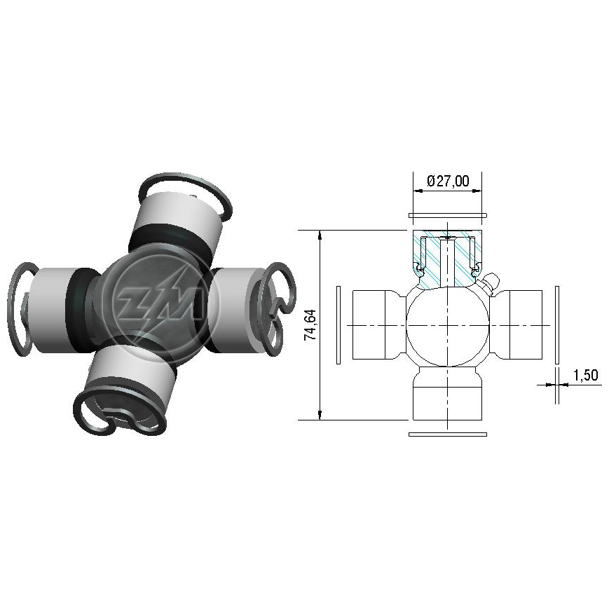 Cruzeta do Cardan - ZM - 35.001.34 - (1)