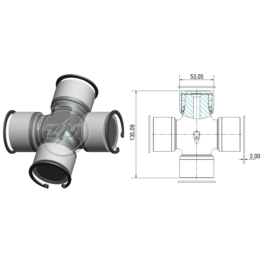 Cruzeta do Cardan - ZM - 35.001.39 - (1)