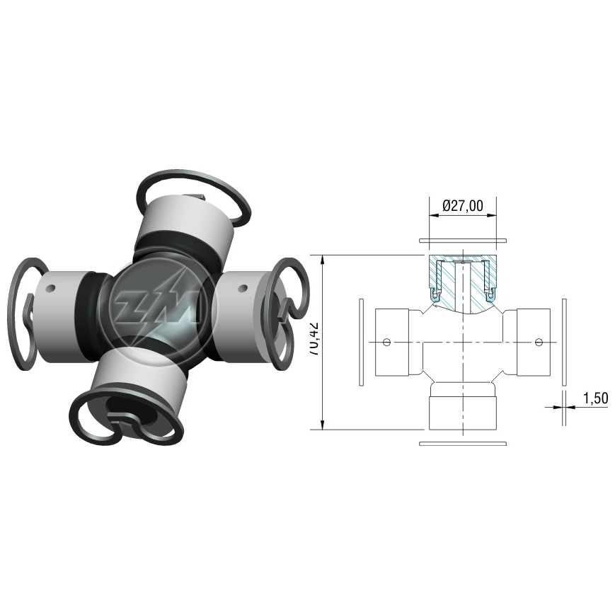 Cruzeta do Cardan - ZM - 35.001.49 - (1)