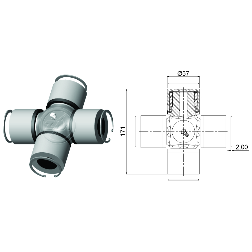 Cruzeta do Cardan - ZM - 35.001.60 - (1)